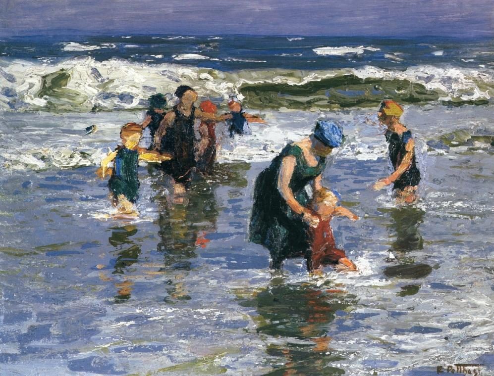 Edward Henry Potthast In the Surf